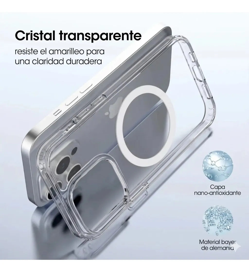 Funda MagSafe Transparente para iPhone 13, 14, 15, 16 y 17