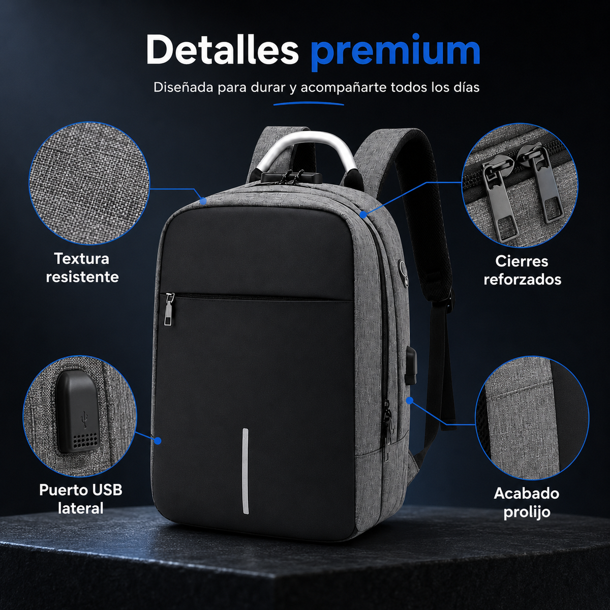 Mochila Antirrobo Con Puerto Usb