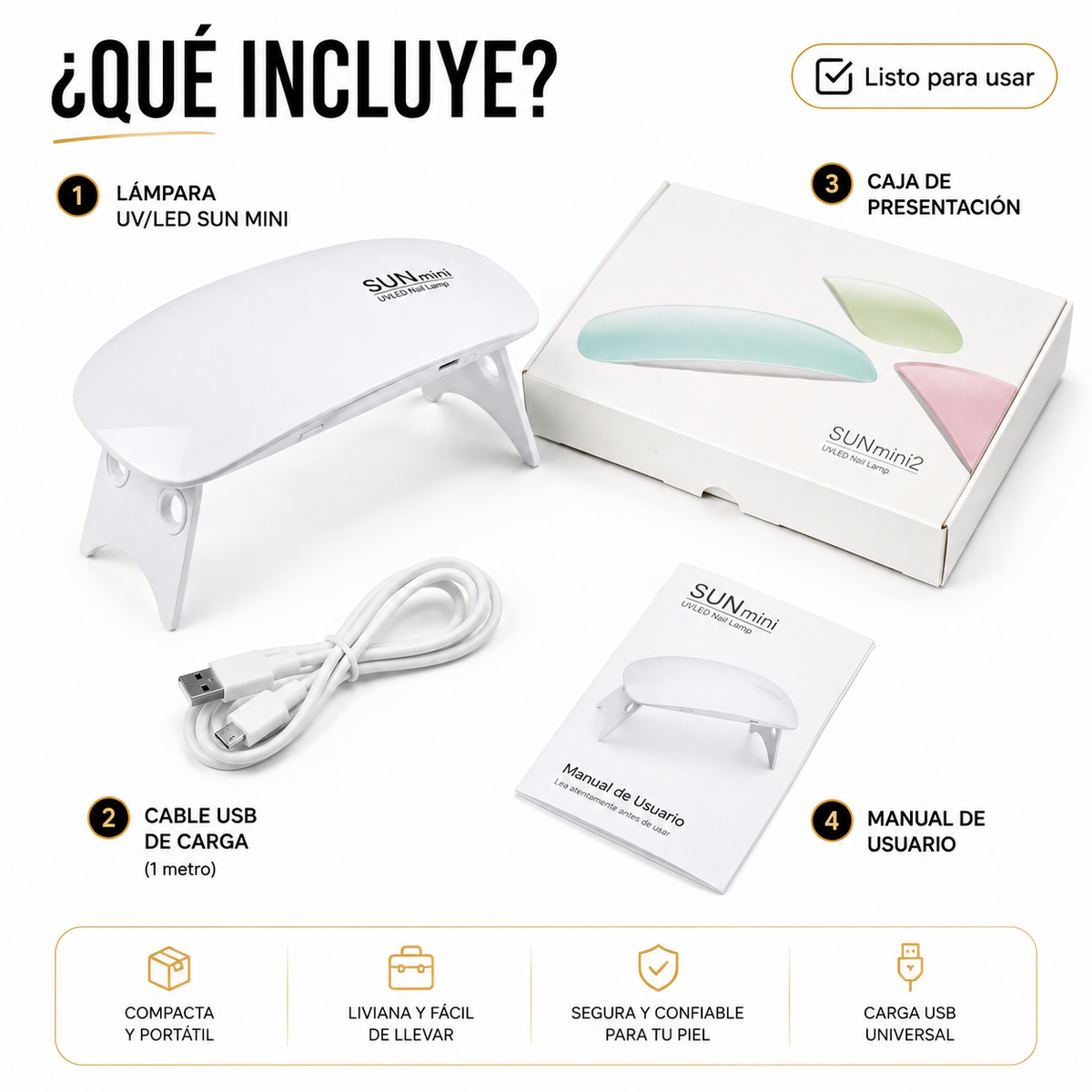 Secador de Uñas SUNmini LED UV Portátil 6W