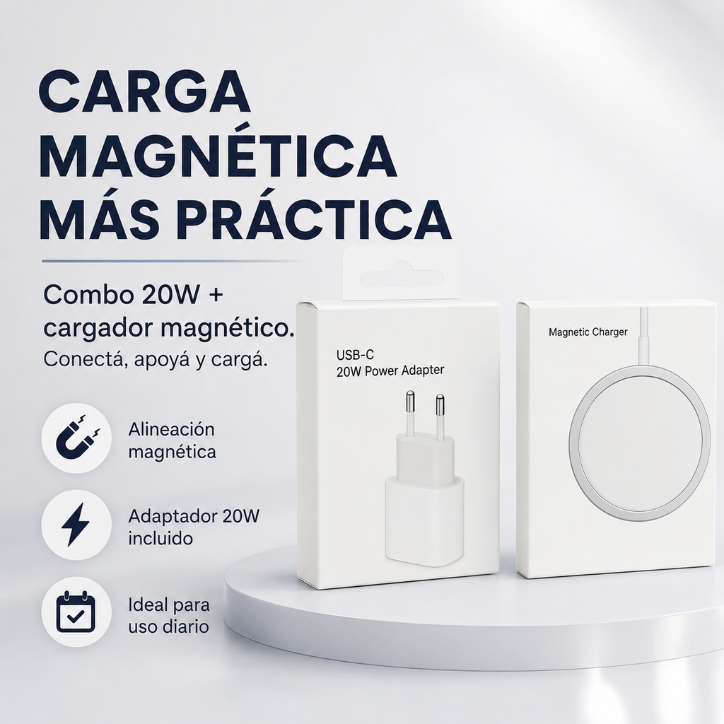 Adaptador + Cargador Inalambrico Magsafe
