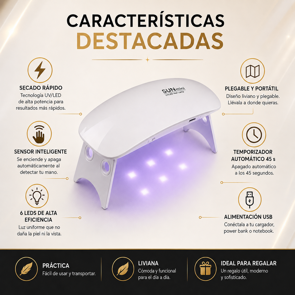 Secador de Uñas SUNmini LED UV Portátil 6W