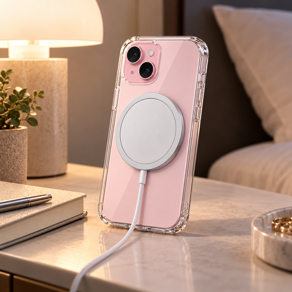 Pack Funda + Cargador inalambrico para IPhone 14 al 17 Pro max