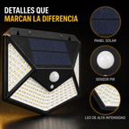 Foco Solar 100 Led Sensor Movimiento De Exterior