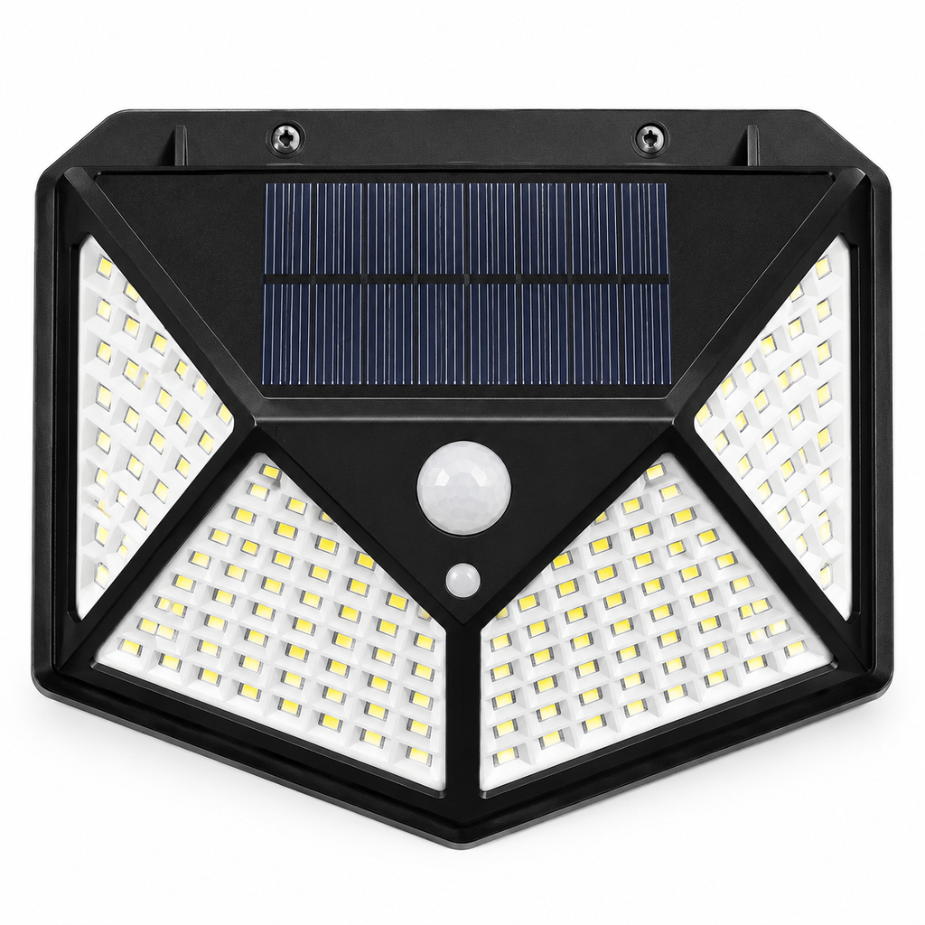 Foco Solar 100 Led Sensor Movimiento De Exterior