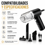Aspiradora Mini 2 En 1 Portátil Con Accesorios