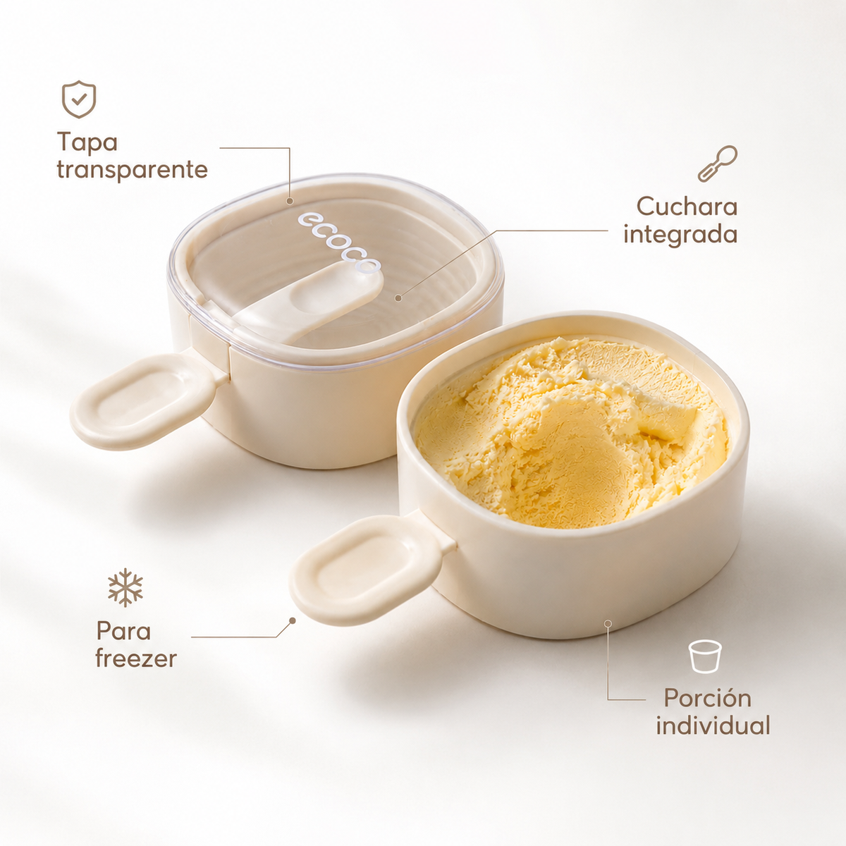 Pocillos para Helado Ecoco