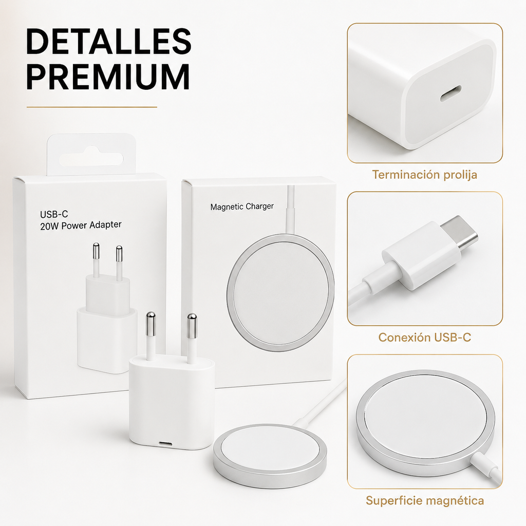 Adaptador + Cargador Inalambrico Magsafe