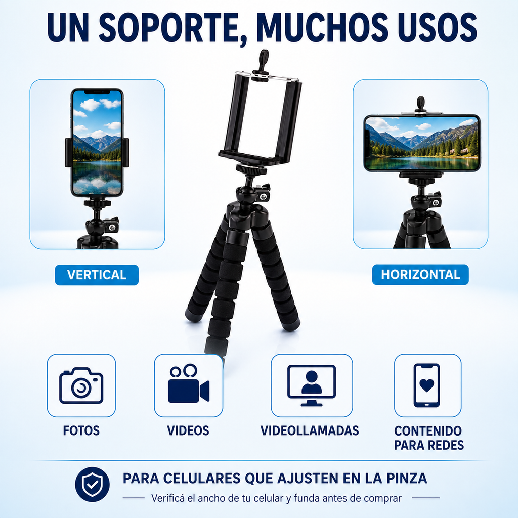 Trípode Flexible Con Soporte Para Celular