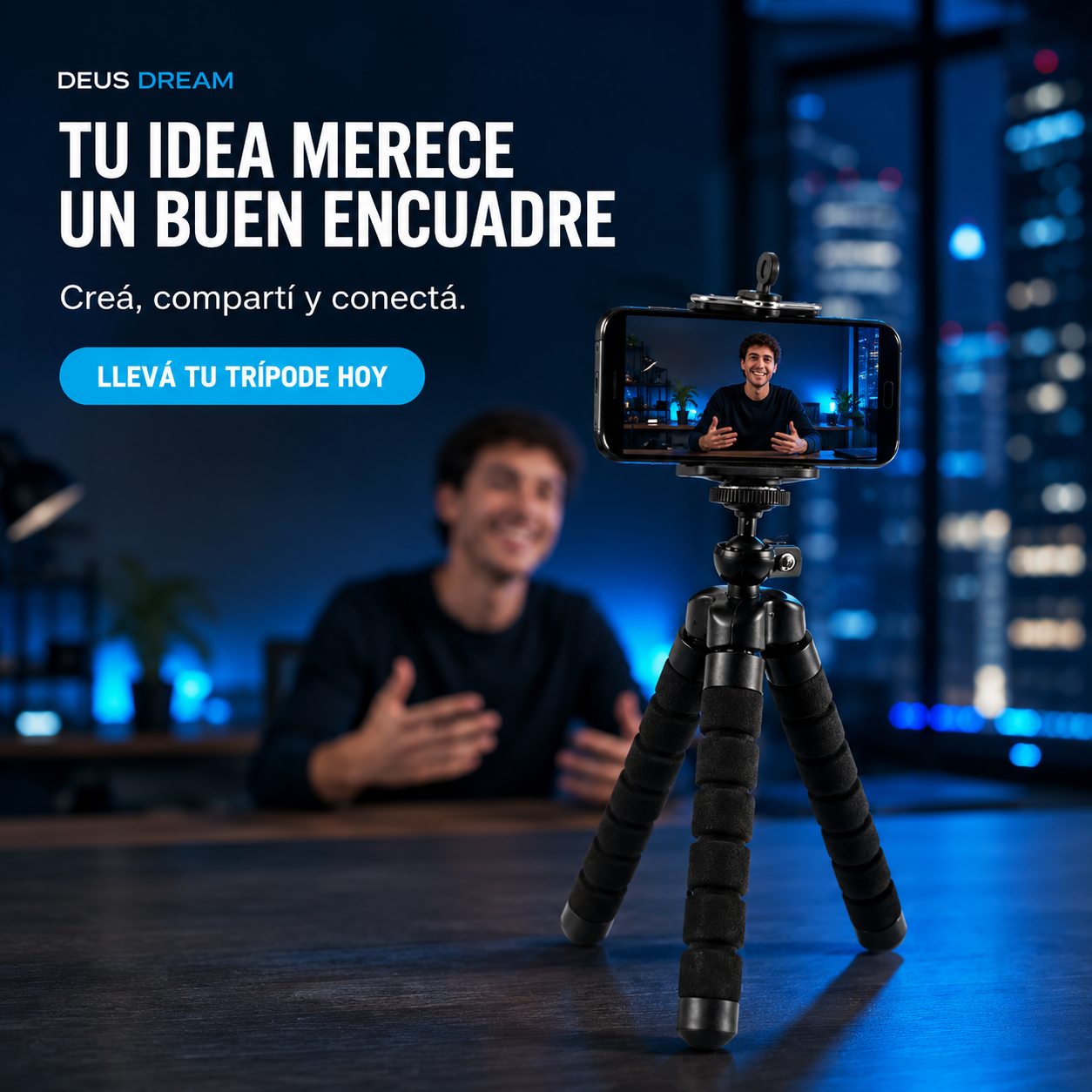 Trípode Flexible Con Soporte Para Celular