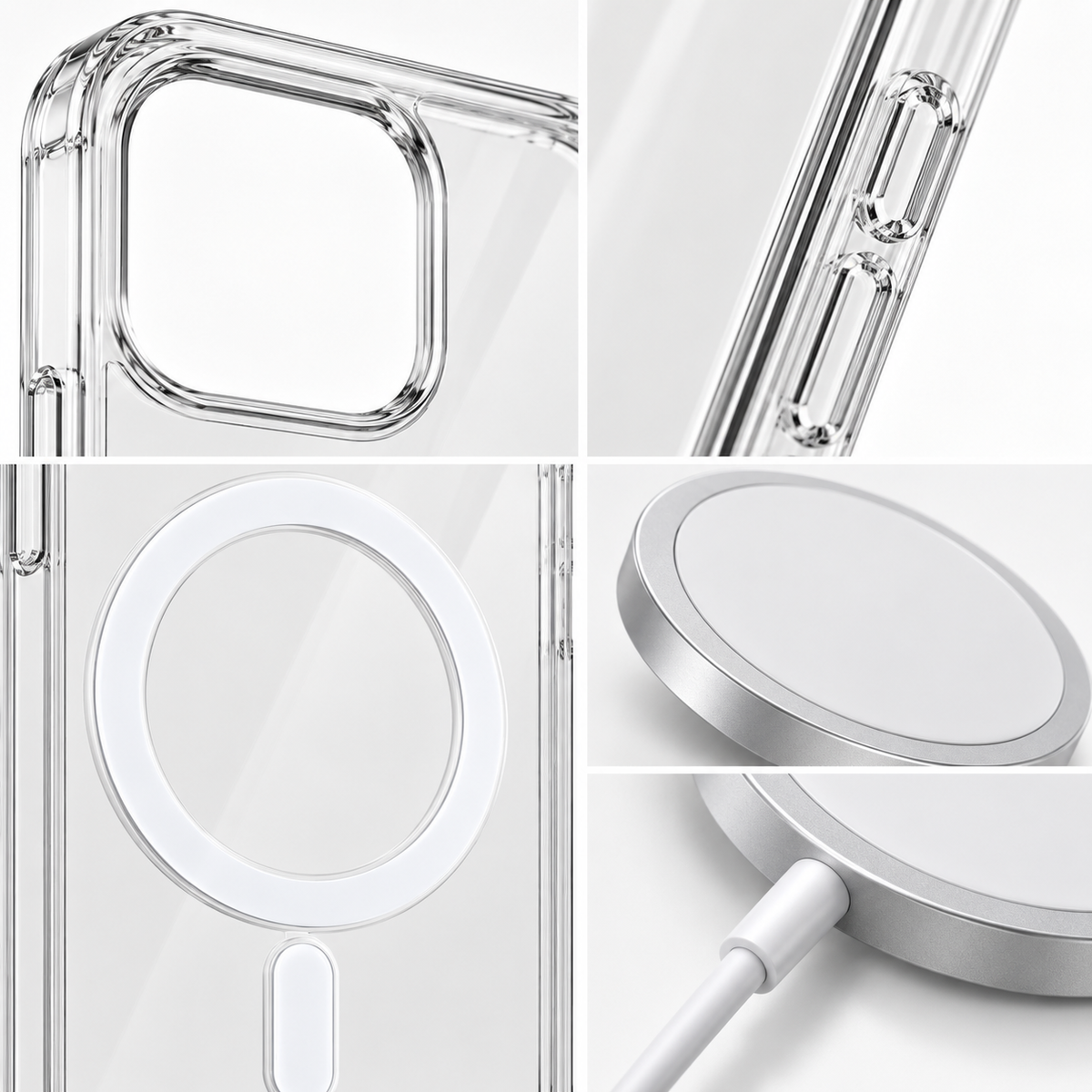 Pack Funda + Cargador inalambrico para IPhone 14 al 17 Pro max
