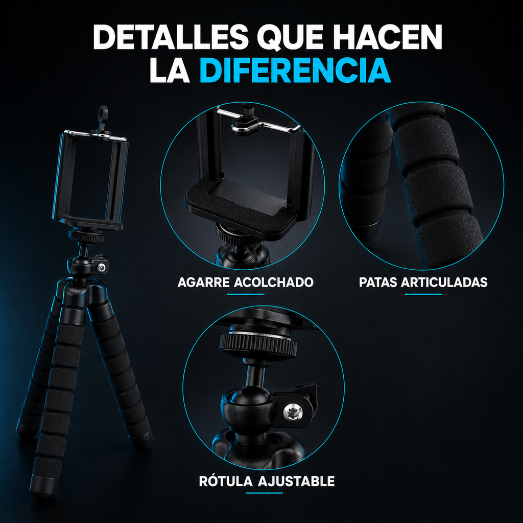 Trípode Flexible Con Soporte Para Celular