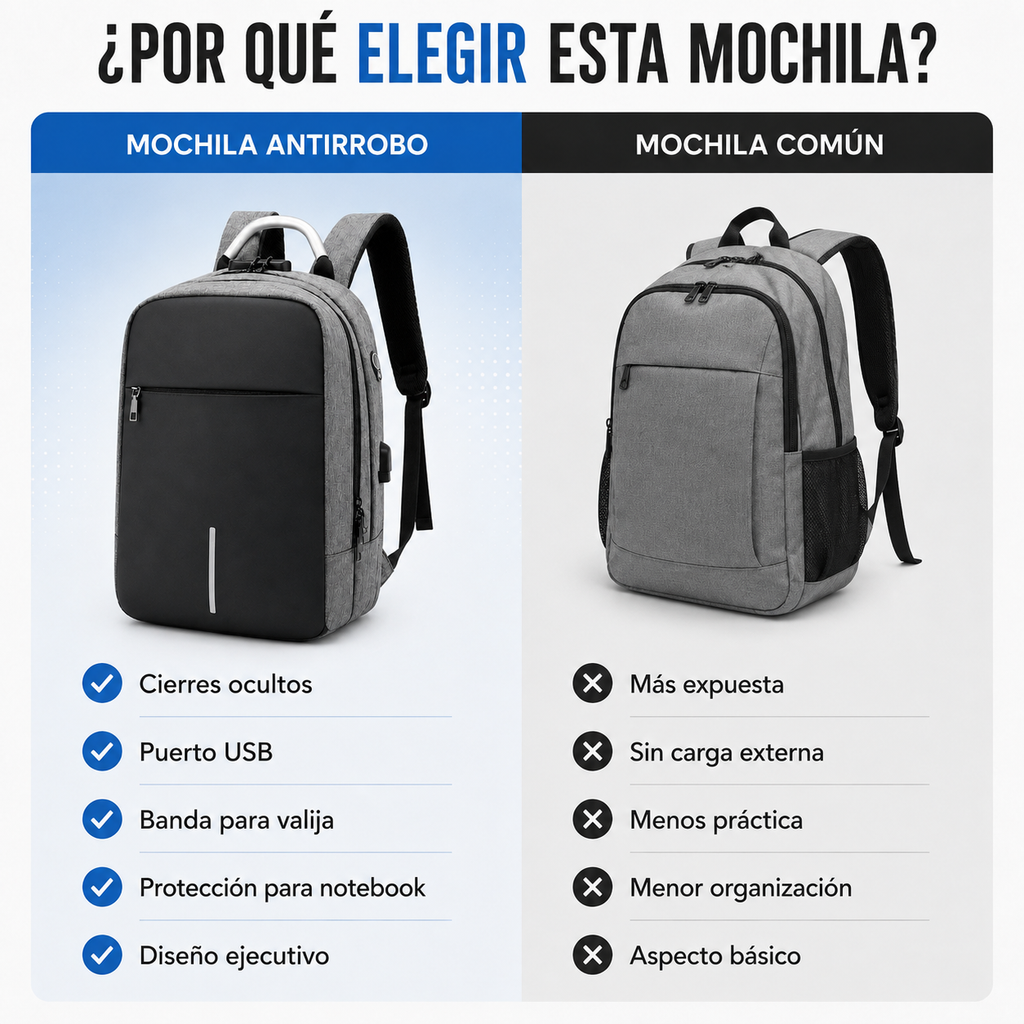 Mochila Antirrobo Con Puerto Usb