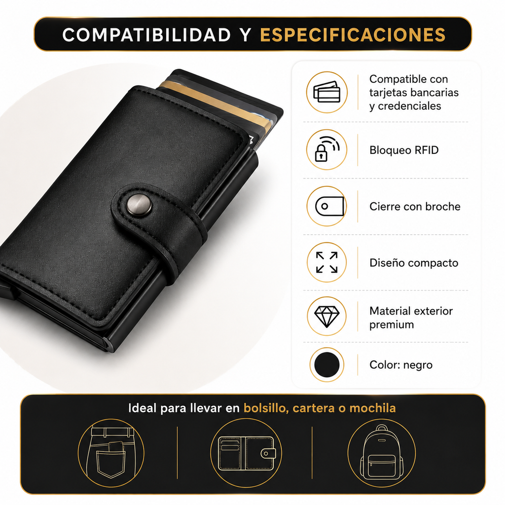 Billetera Con Tarjetero AntiRobo RFID