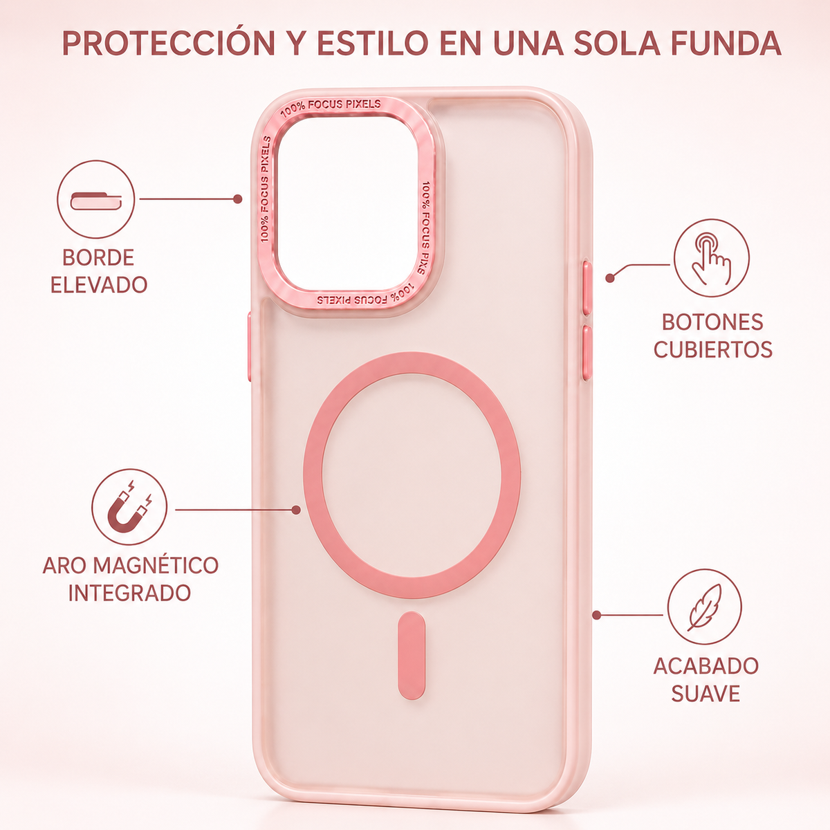 Funda Pixel Rosa para IPhone / Magsafe
