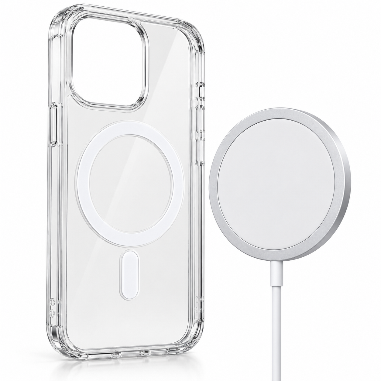 Pack Funda + Cargador inalambrico para IPhone 14 al 17 Pro max