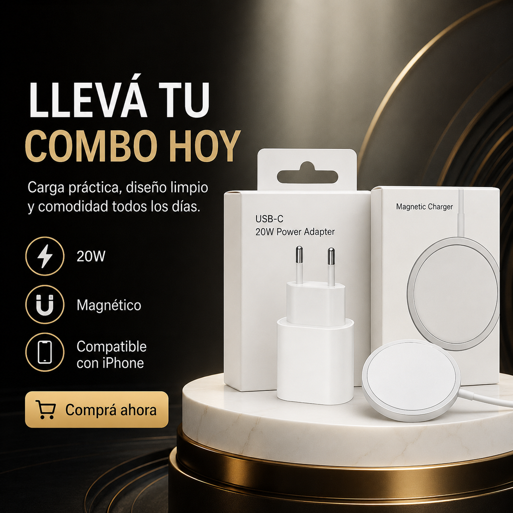 Adaptador + Cargador Inalambrico Magsafe